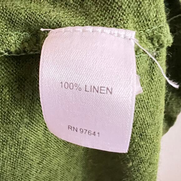 J Jill Love Linen Green‎ Top Lightweight Casual Cottagecore Quiet Luxury Medium - Picture 6 of 6